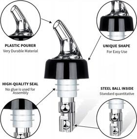 img 3 attached to 🍸 Premium Liquor Bottle Pourers Set of 6 - 1oz Measured Wine Pourers for Efficient Liquor Dispensing in Home Bars, Perfect for Cocktails, Tequila, Whiskey and More!