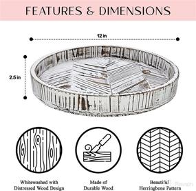 img 3 attached to 🌾 Rustic White Wood Lazy Susan: Farmhouse Turntable Kitchen Organizer Tray & More - 12.5 Inch