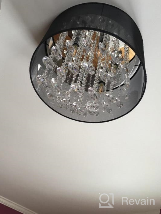 img 1 attached to Saint Mossi Modern K9 Crystal Raindrop Chandelier Lighting Flush Mount LED Ceiling Light Fixture Pendant Lamp For Dining Room Bathroom Bedroom Livingroom 6 E12 Bulbs Required H12" X D16 review by Demetrius Holt