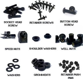 img 1 attached to 🏍️ High-Quality Black Motorcycle Fairing Bolt Kit - Suzuki GSX-R600 / GSX-R750 2006-2007 - Body Screws, Fasteners, and Hardware