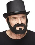 self adhesive fake mustache on bail beard for adults - novelty false facial costume accessory logo