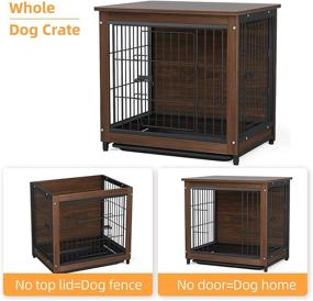 img 2 attached to 🐶 BingoPaw Wooden Dog Crate Furniture: Indoor Pet End Table Kennel with Double Doors - Decorative Puppy House with Removable Tray for Small Medium Large Dogs" -> "BingoPaw Wooden Dog Crate Furniture: Indoor Pet End Table Kennel - Decorative Puppy House with Double Doors & Removable Tray for Small Medium Large Dogs