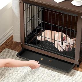 img 3 attached to 🐶 BingoPaw Wooden Dog Crate Furniture: Indoor Pet End Table Kennel with Double Doors - Decorative Puppy House with Removable Tray for Small Medium Large Dogs" -> "BingoPaw Wooden Dog Crate Furniture: Indoor Pet End Table Kennel - Decorative Puppy House with Double Doors & Removable Tray for Small Medium Large Dogs