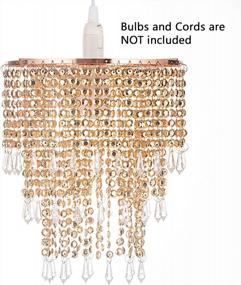 img 3 attached to Add Glamour To Your Room With Waneway Acrylic Chandelier Shade: Crystal Beaded Pendant Lampshade With Rose Gold Frame For Perfect Wedding Or Party Decoration, 8.7-Inch Diameter, 3 Tiers In Copper