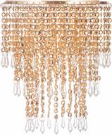 add glamour to your room with waneway acrylic chandelier shade: crystal beaded pendant lampshade with rose gold frame for perfect wedding or party decoration, 8.7-inch diameter, 3 tiers in copper logo