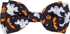 img 1 attached to 👻 Halloween Dog Collar with Bowtie for Large, Medium, and Small Dogs (Medium Size, Spooky Halloween Ghosts Design)