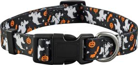 img 2 attached to 👻 Halloween Dog Collar with Bowtie for Large, Medium, and Small Dogs (Medium Size, Spooky Halloween Ghosts Design)