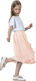 img 2 attached to 👗 DOTDOG Tiered Ruffle Skirts with Waistband for Girls' Clothing - Skirts & Skorts