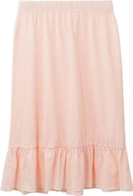 img 3 attached to 👗 DOTDOG Tiered Ruffle Skirts with Waistband for Girls' Clothing - Skirts & Skorts