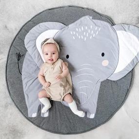 img 4 attached to Baby Play Mat For Tummy Time | Elephant Crawling Mat, Cushion & Rug For Kids Children Toddlers Bedroom Nursery Blanket