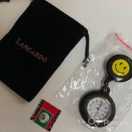 img 1 attached to Lancardo 1-5 Pack Retractable Nurse Watches With Second Hand Clip-On Hanging Lapel Silicone Jelly Fob Pocket Watch Cute Cartoon Smile Round Face Arabic Markers For Doctor Nurses Women And Men review by Michael Vargas