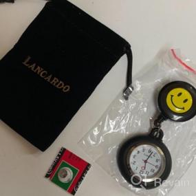 img 5 attached to Lancardo 1-5 Pack Retractable Nurse Watches With Second Hand Clip-On Hanging Lapel Silicone Jelly Fob Pocket Watch Cute Cartoon Smile Round Face Arabic Markers For Doctor Nurses Women And Men