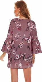 img 3 attached to Women'S Summer Floral Chiffon Kimono Cardigan Cover Up Blouse Top