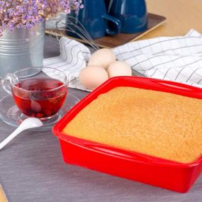 img 1 attached to Aokinle Silicone Cake Pan: European-Grade 9In Non-Stick Bakeware Brownie Mold, BPA Free