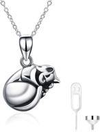 sterling silver cat/dog urn necklace for ashes - onefinity keepsake pet memorial pendant jewelry, ideal gift for women and men логотип