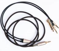 new neomusicia replacement cable compatible with hifiman he4xx, he-400i (the latest version with dual 3.5mm plug) headphones 3.5mm & 6.35mm to dual 3.5mm jack male cord 2m/6.6ft logo