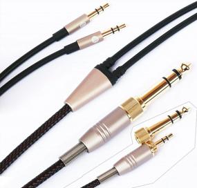 img 2 attached to NEW NEOMUSICIA Replacement Cable Compatible With Hifiman HE4XX, HE-400I (The Latest Version With Dual 3.5Mm Plug) Headphones 3.5Mm & 6.35Mm To Dual 3.5Mm Jack Male Cord 2M/6.6Ft