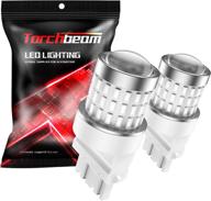 torchbeam 3157 red led tail lights - super bright 3156 3056 3057 4157 4057 3457 brake led bulbs - 3000 lumens brake tail parking stop lights bulbs - pack of 2 логотип