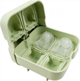 img 2 attached to Morandi Green 4 Cavity Bulldog Dog Shape Ice Cube Molds - Reusable Silicone With Funnel For Whiskey, Spirits, Cocktails & Bourbon