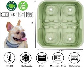 img 3 attached to Morandi Green 4 Cavity Bulldog Dog Shape Ice Cube Molds - Reusable Silicone With Funnel For Whiskey, Spirits, Cocktails & Bourbon