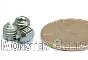 img 1 attached to Secure Fastening With MonsterBolts' Stainless Steel M5 Cup Point Set Screws - DIN 916 (10 Pack)