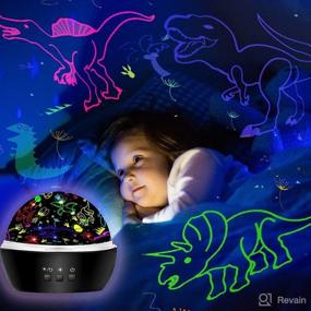 img 2 attached to Dinosaur Lamp and Letters Night Light Projector: Fun Baby Bedroom Decor and Gift for 3-7 Year Old Boys