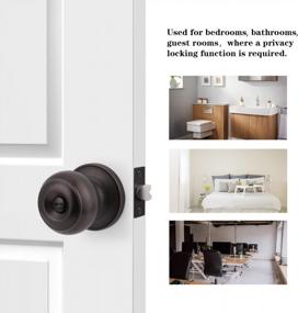 img 3 attached to 5-Pack Probrico Oil Rubbed Bronze Privacy Door Knobs With Keyless Handle Lockset For Bedrooms And Bathrooms