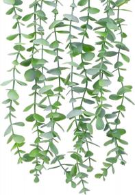 img 2 attached to Small Artificial Hanging Plants Decor With Pot - Faux Eucalyptus Greenery Vines For Indoor And Outdoor Home Décor, FUNARTY Fake Plants Set Of 3