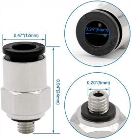 img 3 attached to 10-Pack Baomain Quick Fittings - 6Mm Push In Joint Thread With Male M5 PC6-M5 Pneumatic Connector