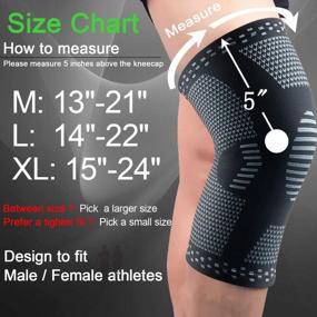 img 2 attached to 2-Pack Knee Compression Sleeves For Running, Arthritis, ACL, Meniscus Tear, Sports, Gym - Support And Relief For Joint Pain, Faster Injury Recovery - HOPEFORTH