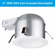 upgrade your lighting setup with torchstar's 8-pack 6 inch remodel recessed lighting housing - ic rated air tight, max 20w compatible, and etl certified for damp locations logo
