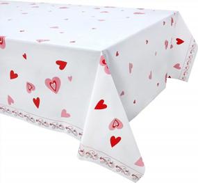 img 4 attached to Add A Touch Of Romance To Your Valentine'S Day Dinner With Pandecor'S Pink And Red Hearts Plastic Tablecloth!