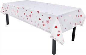 img 3 attached to Add A Touch Of Romance To Your Valentine'S Day Dinner With Pandecor'S Pink And Red Hearts Plastic Tablecloth!