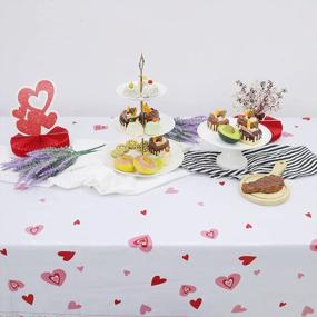 img 1 attached to Добавьте нотку романтики к своему ужину в День святого Валентина с пластиковой скатертью Pandecor'S Pink And Red Hearts!