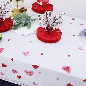 img 2 attached to Add A Touch Of Romance To Your Valentine'S Day Dinner With Pandecor'S Pink And Red Hearts Plastic Tablecloth!