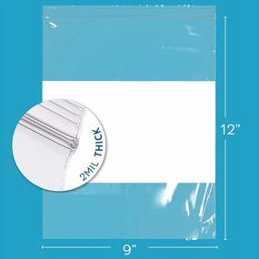 img 3 attached to GPI Case Of 1000 9" X 12" Clear Plastic RECLOSABLE Zip Bags - Bulk 2 Mil Thick Strong & Durable Poly Baggies With Resealable Zipper Top Lock & Write-On White Block, For Storage, Packaging & Shipping