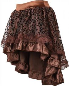 img 3 attached to Костюм пирата в стиле стимпанк для женщин больших размеров - Юбка эпохи Возрождения Высокий-низкий наряд