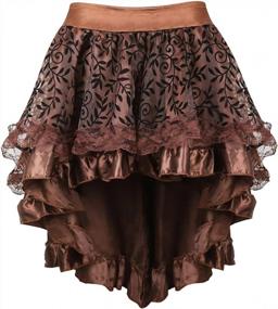 img 4 attached to Plus Size Women'S Steampunk Pirate Costume - Renaissance Skirt High Low Outfit
