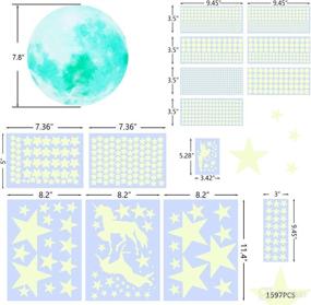 img 1 attached to 🌟 Magical Glow Stickers: Complete Set of 1597 Self-Adhesive Stars, Moon, Elfin Unicorns & Dots - Perfect for Room Ceiling, Wall Decals & Kids Party Decoration