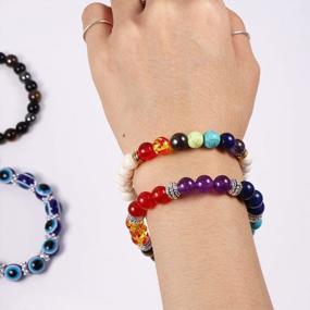 img 2 attached to 6-Piece Chakra Beaded Bracelet Set For Women | Healing Crystal Jewelry