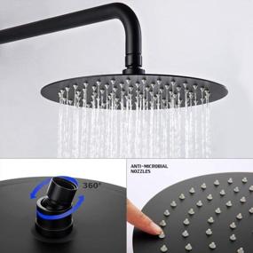 img 2 attached to High Pressure Matte Black Shower System With 10" Rainfall Head & Hand Held - TEEKIA Bathroom Faucet Set