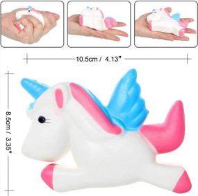 img 2 attached to OYE HOYE Jumbo Squishies Pack Of 3 Slow Rising Squeeze Kawaii Unicorn Squishy Scented Charms Stress Relief Toys