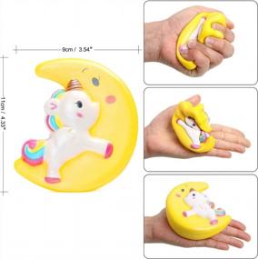 img 3 attached to OYE HOYE Jumbo Squishies Pack Of 3 Slow Rising Squeeze Kawaii Unicorn Squishy Scented Charms Stress Relief Toys