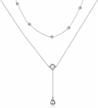 double layered teardrop y-necklace in s925 sterling silver - ideal gifts for women logo