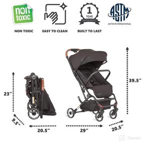 img 1 attached to Evolur Urban Nimble Stroller in Sleek Black: A Stylish and Practical Choice (465-BLK)