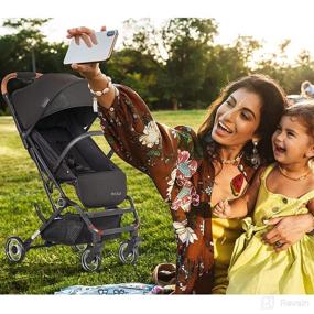 img 2 attached to Evolur Urban Nimble Stroller in Sleek Black: A Stylish and Practical Choice (465-BLK)