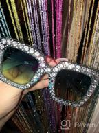 img 1 attached to Shine Bright With FEISEDY Women'S Oversized Crystal Sunglasses - Square Frame B2283 review by Beth Collins