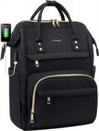 🎒 laptop backpack for women: stylish teacher, nurse bag with usb charging port for work & travel logo
