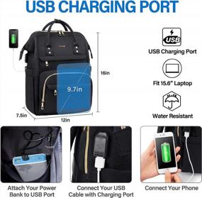 img 1 attached to 🎒 Laptop Backpack for Women: Stylish Teacher, Nurse Bag with USB Charging Port for Work & Travel
