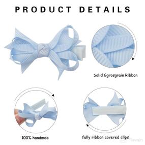 img 3 attached to 40-Piece VINOBOW 2-Inch Mini Boutique Grosgrain Ribbon Hair Bows Clips: Cute Hair Barrettes for Baby Girls and Toddlers